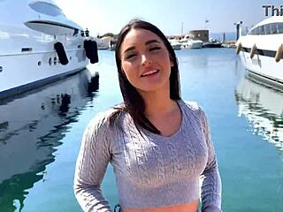 sarah, 21-year-old sexy hostess in saint tropez gets cumshot!