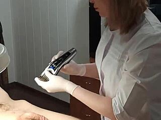 Depilation Master Sugarnadya Holds Penis Tight During Spontaneous Ejaculation in Hospital