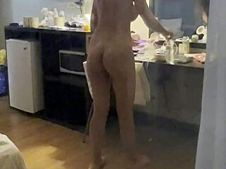 He's watching my big tits again in public.