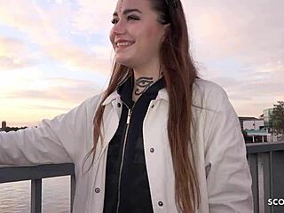 German Scout Interviews Inked College Girl Jess Mori For Casting