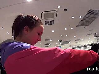 So this fantastic Czech nympho got tempted in the shopping centre for anal banging in POV