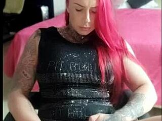 When the boyfriend's away, she enjoys some alone time at home.