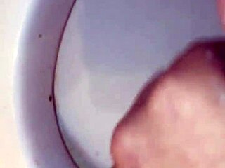 pissing in underwear while pouring blue soap on cock