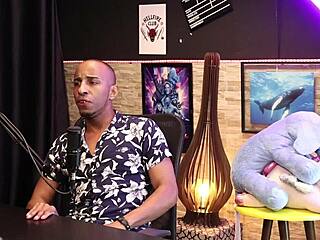 negro reveals scar on his hard broken cock.