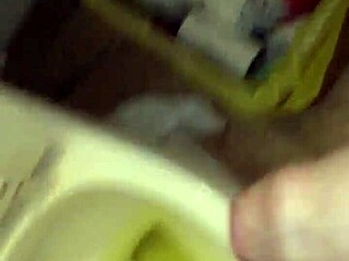 pissing in underwear while pouring blue soap on cock