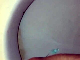 pissing in underwear while pouring blue soap on cock