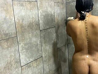 enjoying a steamy shower with my hermanastra. her curves drive me wild under the water.