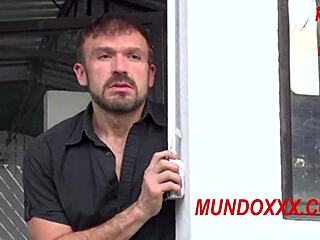 blonde babe blowjob and hard doggy sex cum on big ass