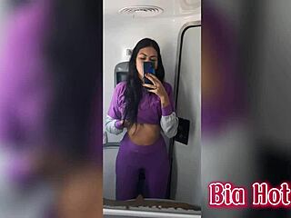 Bia masturbates horny in bus bathroom 😏