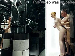 Stepsister fucks roughly in the shower!