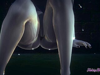 Resident evil hentai 3d - lady dimitrescu fingers and squirts on rainy day in japanese anime game porn