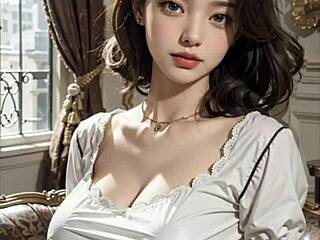 3D Аниме Хентай Азиатская Модель Разоблачена в Большом Особняке