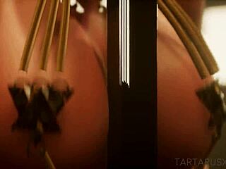 Beautiful babe strips and rips clothes in wild sex