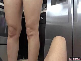 teen babe gets intense gangbang creampie from stepbro