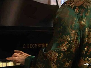 Brunette Babe Makes Two French Gentlemen Cum Hard