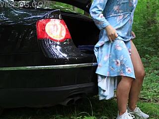 Wow, hot sex after catching a stranger masturbating in the forest!