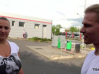 pick-up babe in unstoppable bang in the van with group sex and blowjob