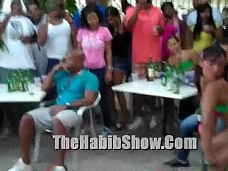 Dominican bikini contest happens at Hotel New Garden with fun games.