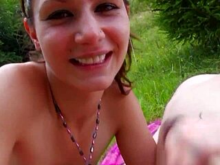 fucking in the woods with tight pussy orgasm and dirty talk.