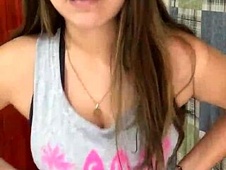 Slim beauty boldly shows off sexy lingerie.