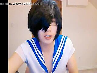 alicesxiao shemale webcam solo masturbation cumshot in transsexual sex