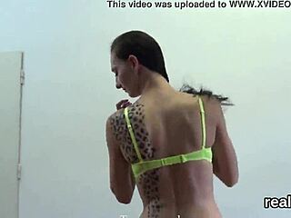 this ravishing czech girl gets tempted in the shopping centre with clothes ripped off in a striptease before hardcore pov reaming of her asshole