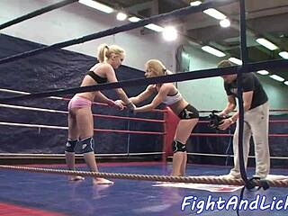 fight and lick turns into lesbian fingering and masturbation with european babe