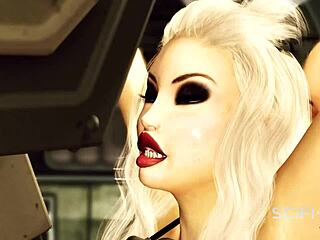 i can't stop watching this super cyber futa shemale dominate the cuffed blonde in assfucking