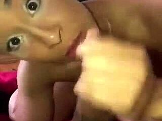 Teanna trump delivers a sloppy blowjob to a massive black cock.