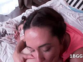 Action threesome scene with two slutty girls in pov.