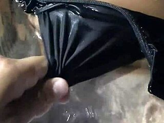 Rasta woman bathes and plays in tub