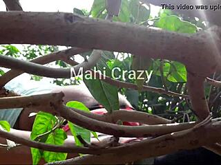 Village Aunty Enjoys Outdoor Fun in Garden