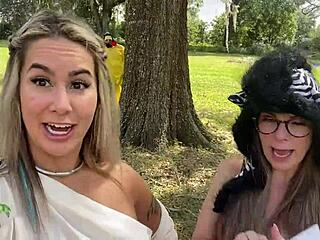 Spooky Halloween corn maze features deepthroat blowjobs and bouncing tits.