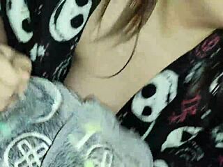 Chubby girl gives blowjob on balcony outdoors