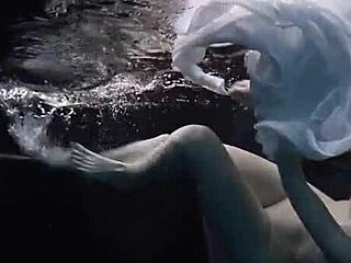 andrejka shows off underwater moves in the pool