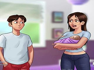 Summertimesaga - Wild Bathroom Group Bang in Anime Style