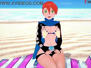 Grown Gwen Tennyson in See-Through Bikini Tempts with Fantasy POV Hentai Action
