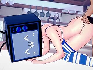 Tv woman enjoys sex in bikini during hentai cowgirl riding