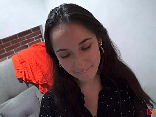 teen bloom lambie bent over for fingering blowjob and fucking shaved pussy