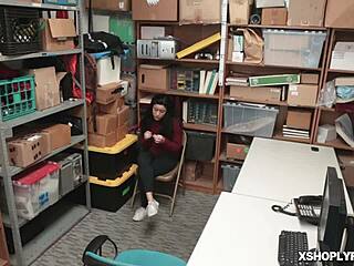 monica saige spreads legs in shop for big cock doggystyle pounding by lp officer