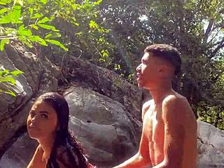 In the Colombian jungle I fuck a stranger girl's big ass with my monster cock until cum