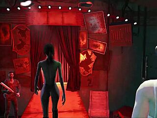 brunette in fallout 4 pantyhose fashion outdoors