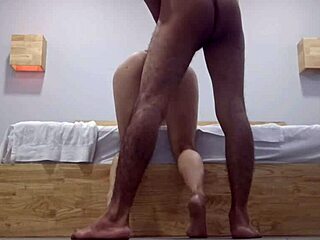 College couple engages in intense standing pile driving sex, blowjobs and hardcore fucking