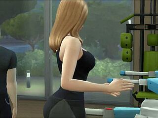 she whispers, come seduce me, trainer, with my big tits and huge ass, let's fuck in every position