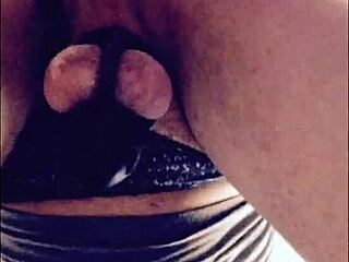 teenage sissy in chastity stretches hole