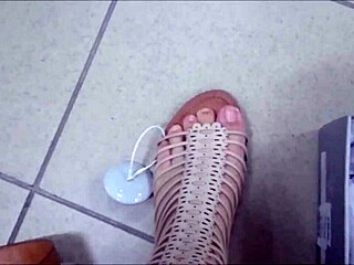 hey, wanna suck these sexy feet in the shoe shop?