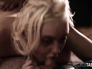 Teen in taboo threeway with fingering, cum in mouth, masturbation, blowjob, and deepthroat