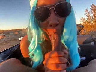 Ebony Thot Sucks Huge Black Cock in Public Car