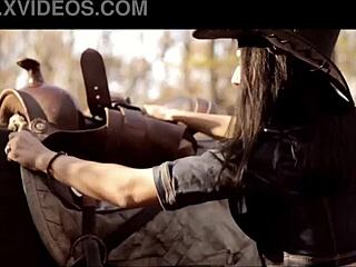 Milfy Calla rides her step-son outdoors in fetish play, showing off her fat ass and slutty milf body