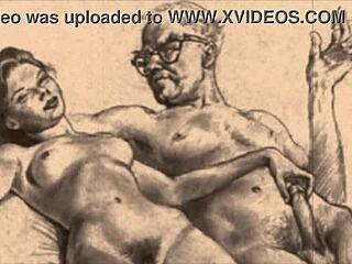 Vintage Antique Cartoon Illustration